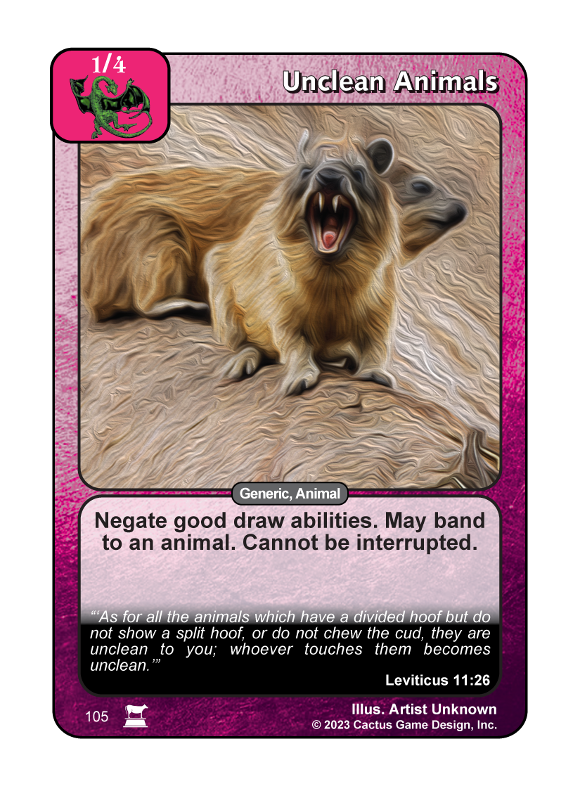 Unclean Animals [Rock Hyrax] (IR) - Your Turn Games