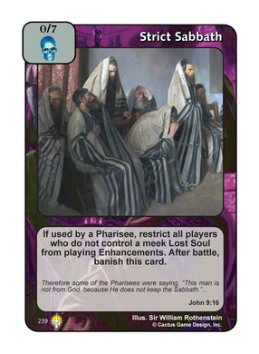 Strict Sabbath (GoC) - Your Turn Games