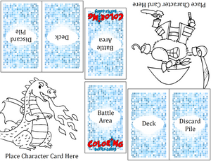 Coloring Battle Cards:  Starter Deck (Pirates/Sea theme) - Your Turn Games